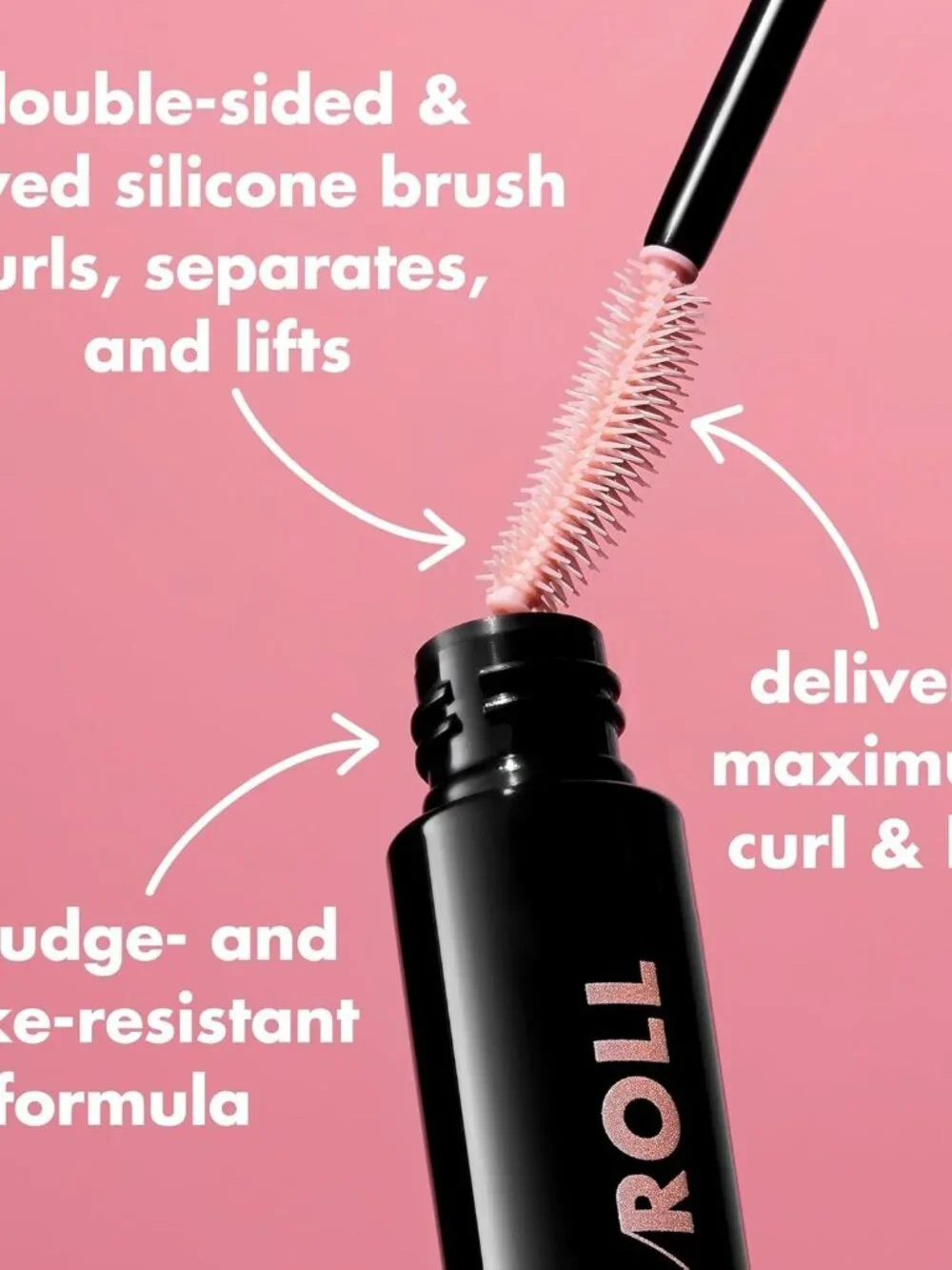 ELF Lash N Roll Mascara Deep Brown Curling Lifting Silicone Brush New